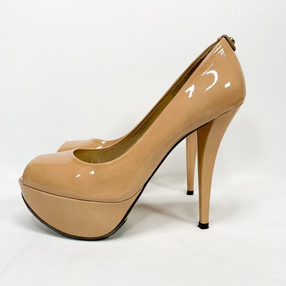 STUART WEITZMAN Patent Peep-Toe Platform Pumps 8.5 - Picture 5 of 8